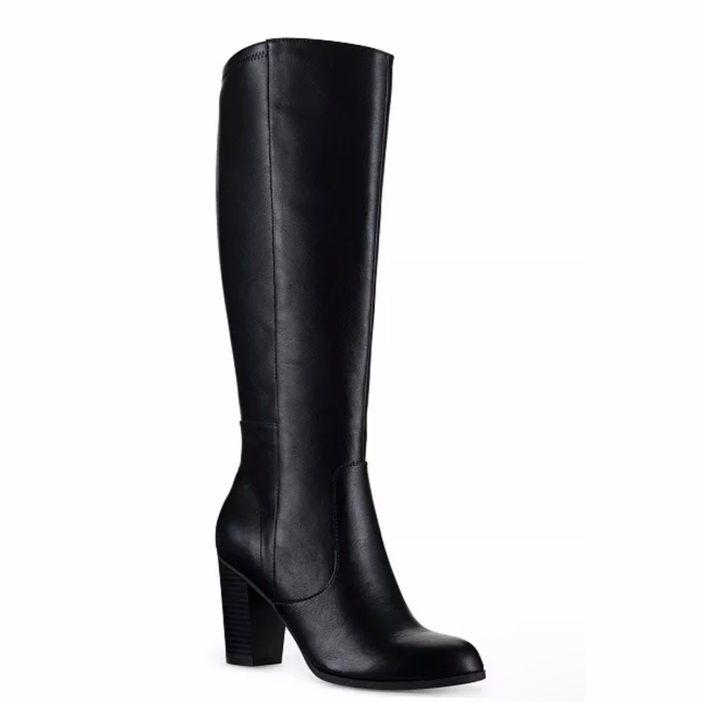 Style & Co Addyy Dress Zipper Boots in Smooth Black, Size 5.5, NEW in Box